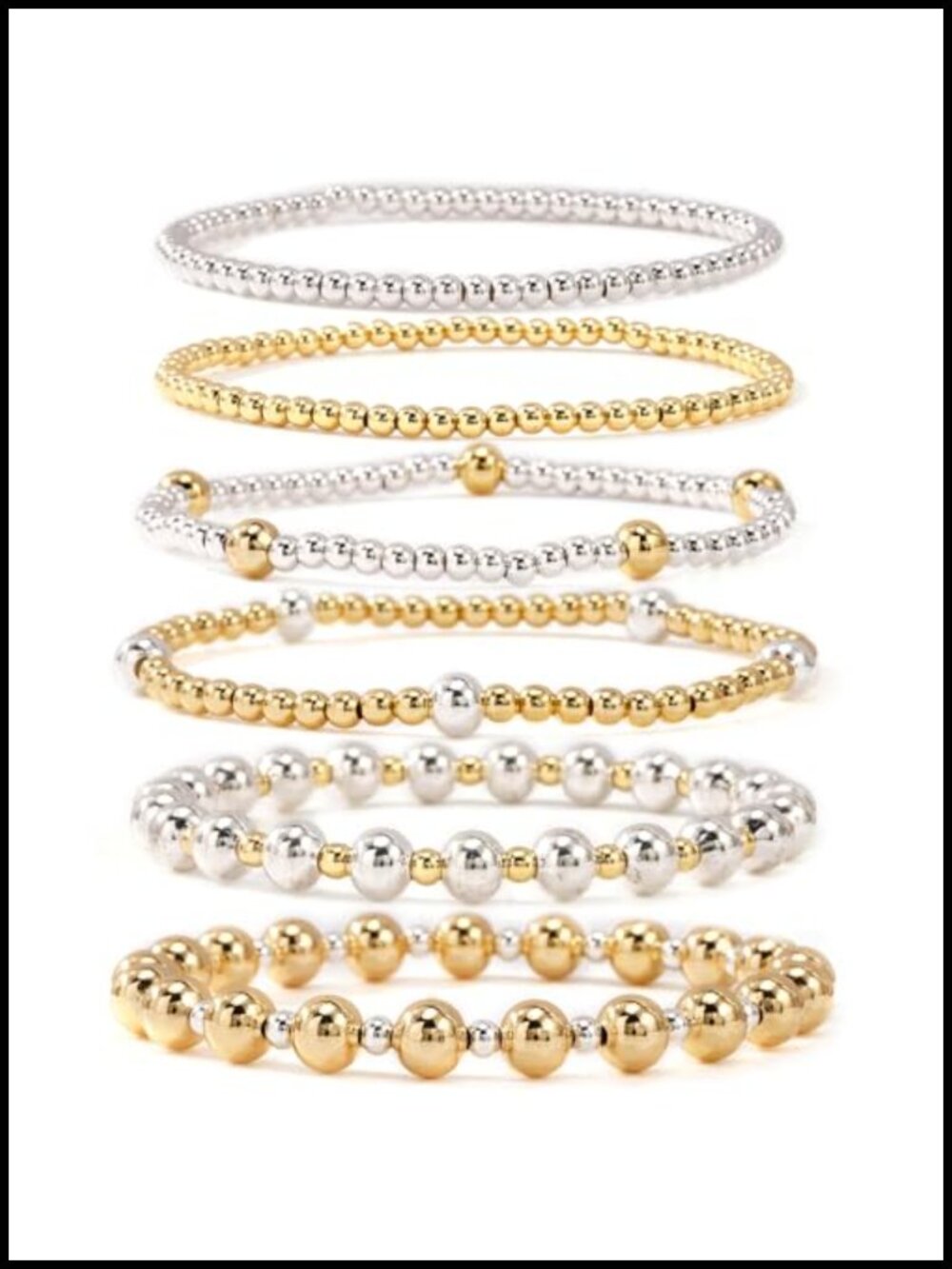 14K Gold Plated Pearl Beaded Cross Bracelets Stack Set for Women Stretch Boho
